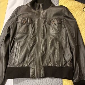 Men's Brown Leather Jacket Zara Slim fit made in turkey